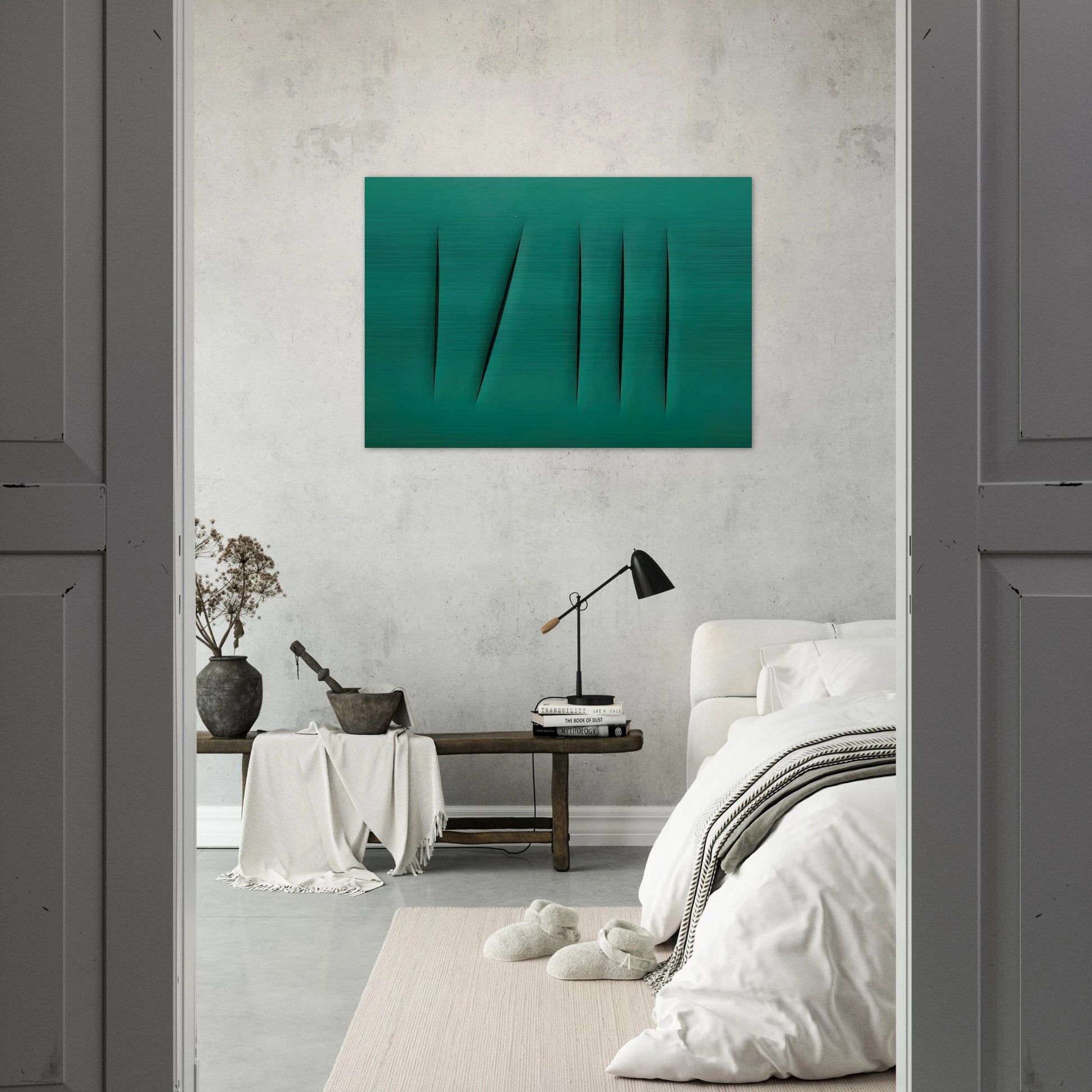 Concept Spatial - Lucio Fontana Brushed Aluminum Print - 70x100 cm / 28x40 inches | Lucio Fontana Aluminum Print | Lucio Fontana Prints