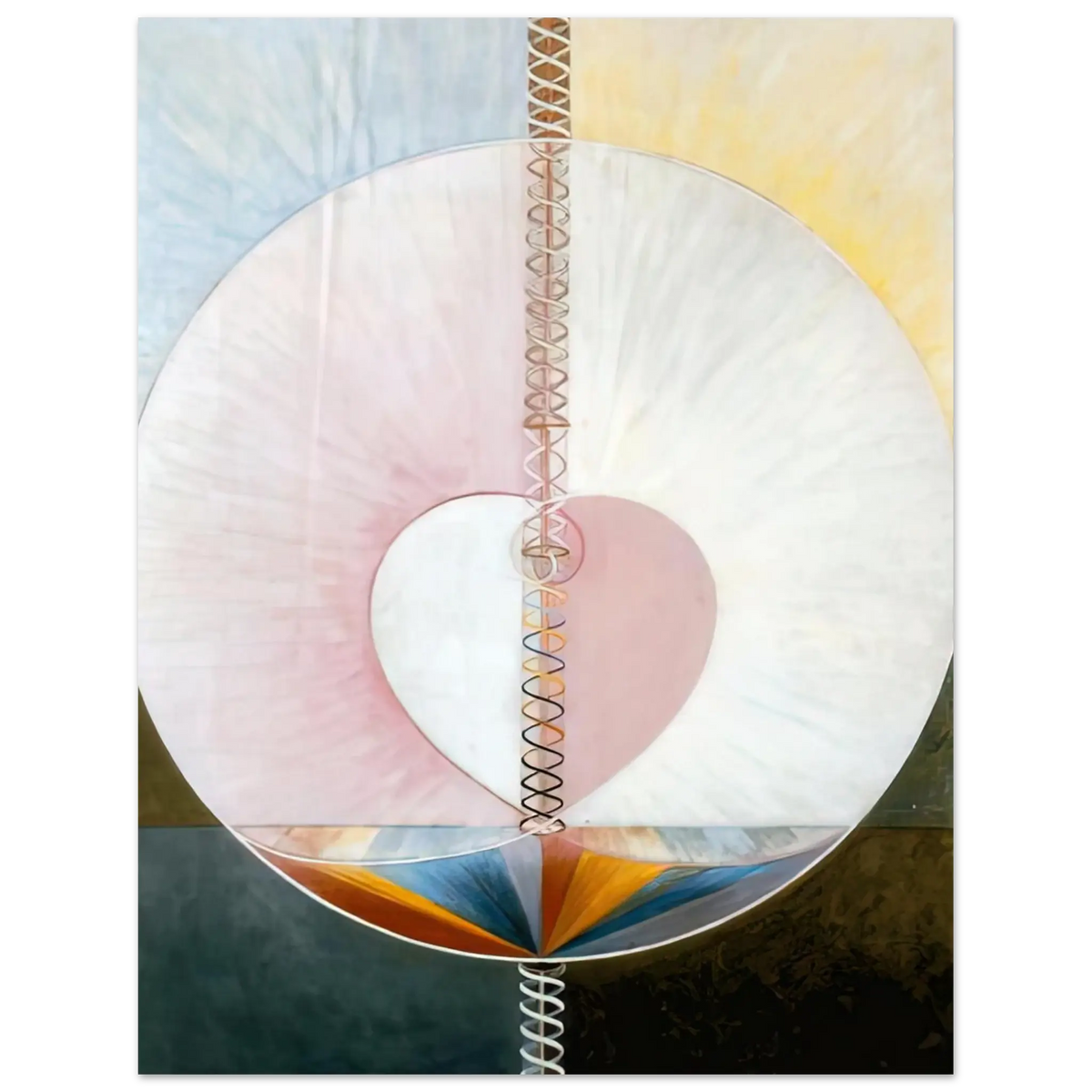 Hilma af Klint - WHAT A HUMAN BEING IS 1910 Wall art - 27x35 cm / 11x14 Inches - Premium Wooden Framed Poster With Fine Art Paper - Wood frame
