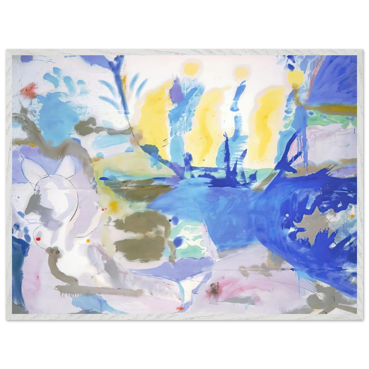 Helen Frankenthaler - Basque Beach - 1958 Wall art - 20x25 cm / 8x10 inches - Premium Wooden Framed Poster With Fine Art Paper-canvas - Black frame