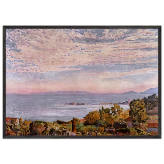 THE BAY OF ST CLAIR 1923 - Theo van Rysselberghe 70x100 cm / 28x40 inches Framed Art Print – Black Wooden Frame