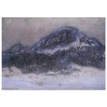 Mount Kolsaas in Misty Weather - claude monet Brushed Aluminum Print - 70x100 cm / 28x40 inches | claude monet Aluminum Print | claude monet Prints