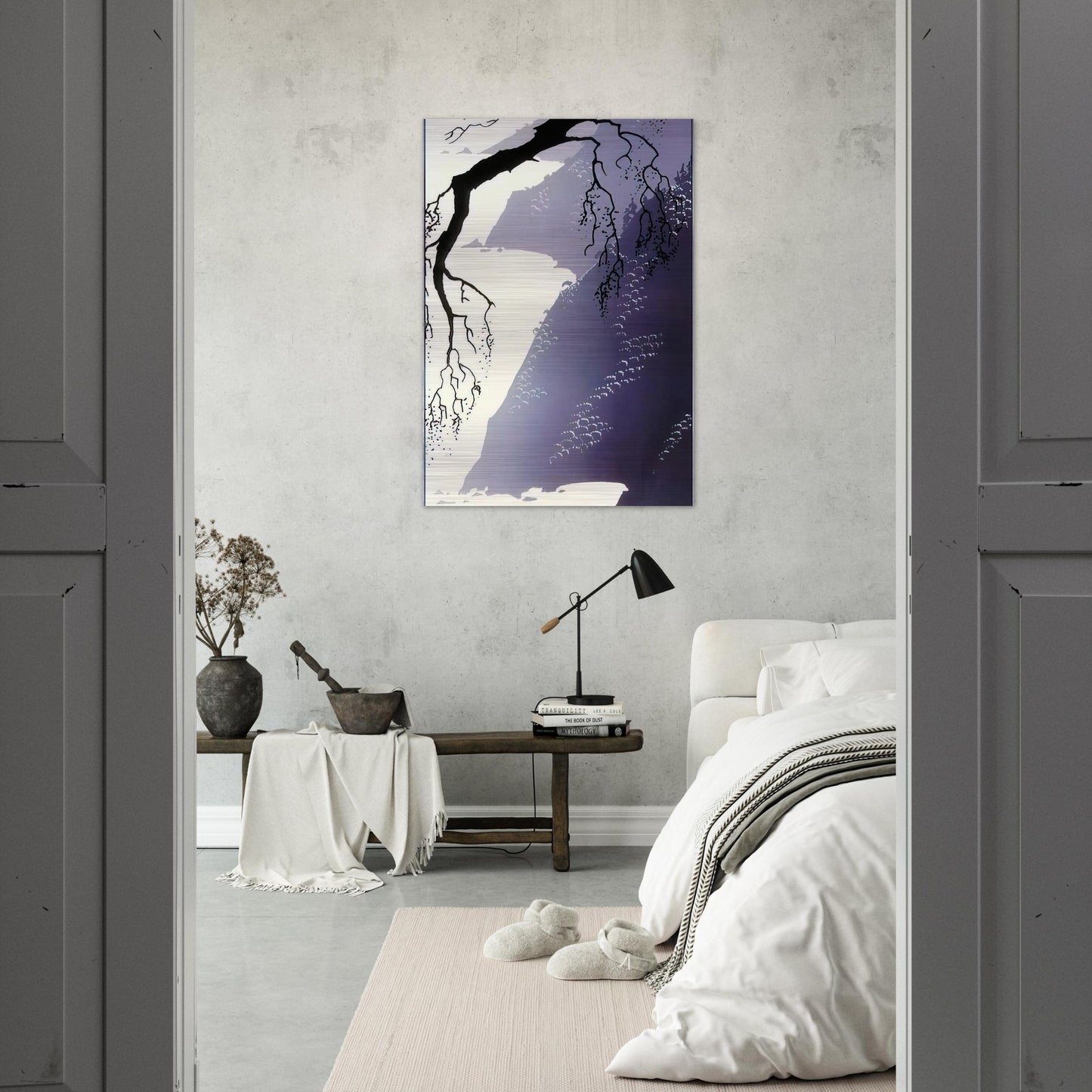Gray Mist - Eyvind Earle Brushed Aluminum Print - 70x100 cm / 28x40 inches | Eyvind Earle Aluminum Print | Eyvind Earle Prints
