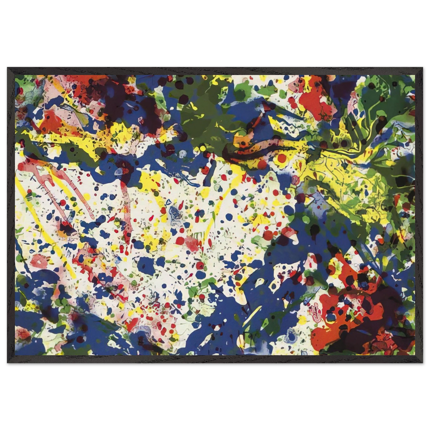 Untitled  from Papierski Portfolio   SF 355  - Sam Francis 70x100 cm / 28x40 inches Framed Art Print – Black Wooden Frame