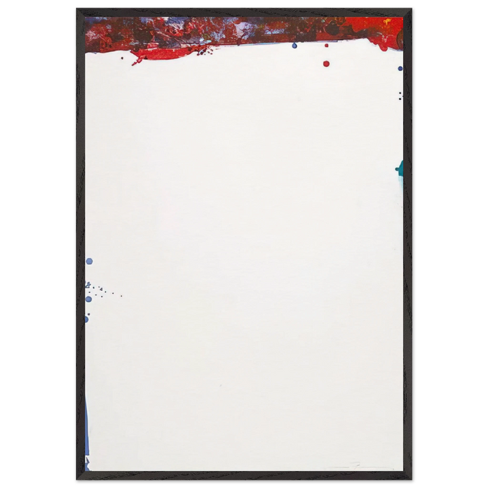Chinese Wall  L L101 SF-87  - Sam Francis 70x100 cm / 28x40 inches Framed Art Print – Black Wooden Frame