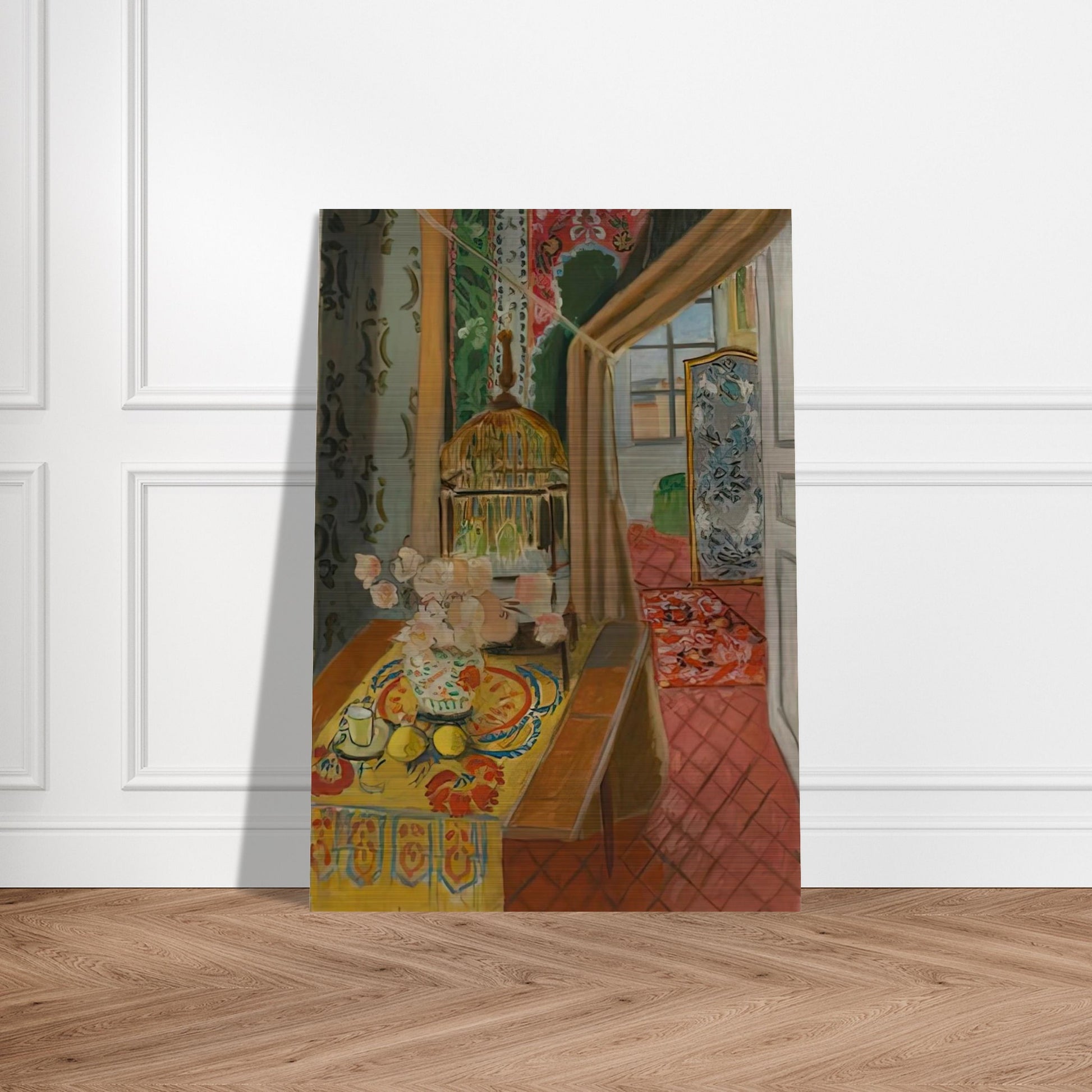 INTERIOR FLOWERS AND PARAKEETS 1924 - Henri Matisse Brushed Aluminum Print - 70x100 cm / 28x40 inches | Henri Matisse Aluminum Print | Henri Matisse Prints