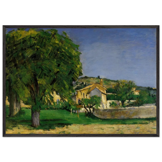 Chestnut Trees and Farmstead of Jas de Bouffin - Paul Cezanne 70x100 cm / 28x40 inches Framed Art Print – Black Wooden Frame