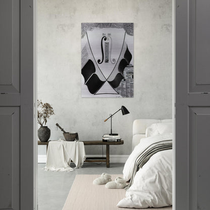 UNTITLED HEAD OF A SPANISH NOBLEMAN FASHIONED BY THE CATASTROPHE MODEL FROM A SWALLOW S TAIL - Salvador Dali Brushed Aluminum Print - 70x100 cm / 28x40 inches | Salvador Dali Aluminum Print | Salvador Dali Prints