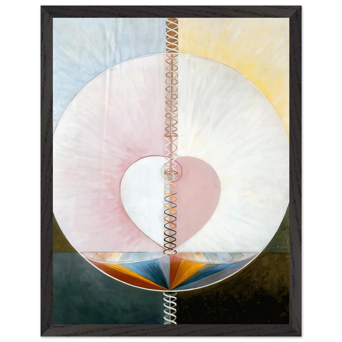Hilma af Klint - WHAT A HUMAN BEING IS 1910 Wall art - 28x43  cm / XL (11x17 Inches) - Premium Wooden Framed Poster With Fine Art Paper - Black frame