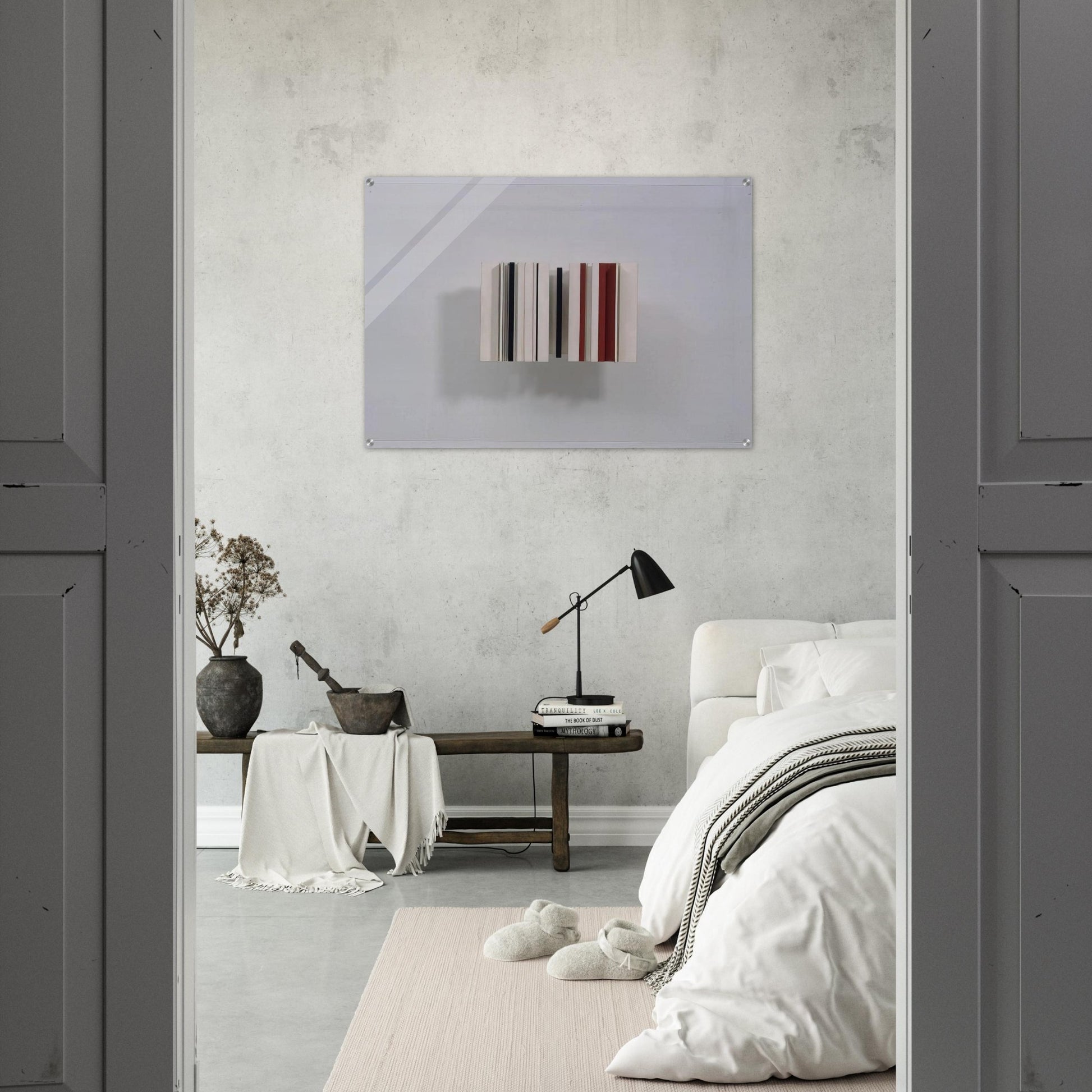 Relief Construction in White, Black and Maroon - 1963 - Victor Pasmore Acrylic Print - 70x100 cm / 28x40″ inches | Victor Pasmore Wall Art | Victor Pasmore Prints