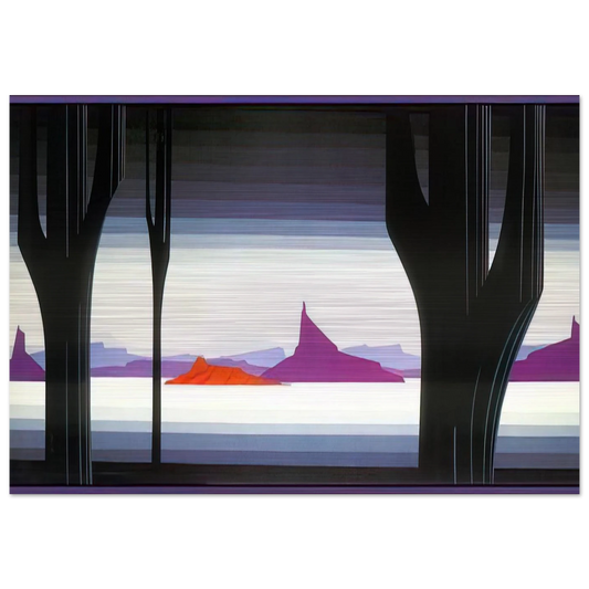 Saguaro - Eyvind Earle Brushed Aluminum Print - 70x100 cm / 28x40 inches | Eyvind Earle Aluminum Print | Eyvind Earle Prints