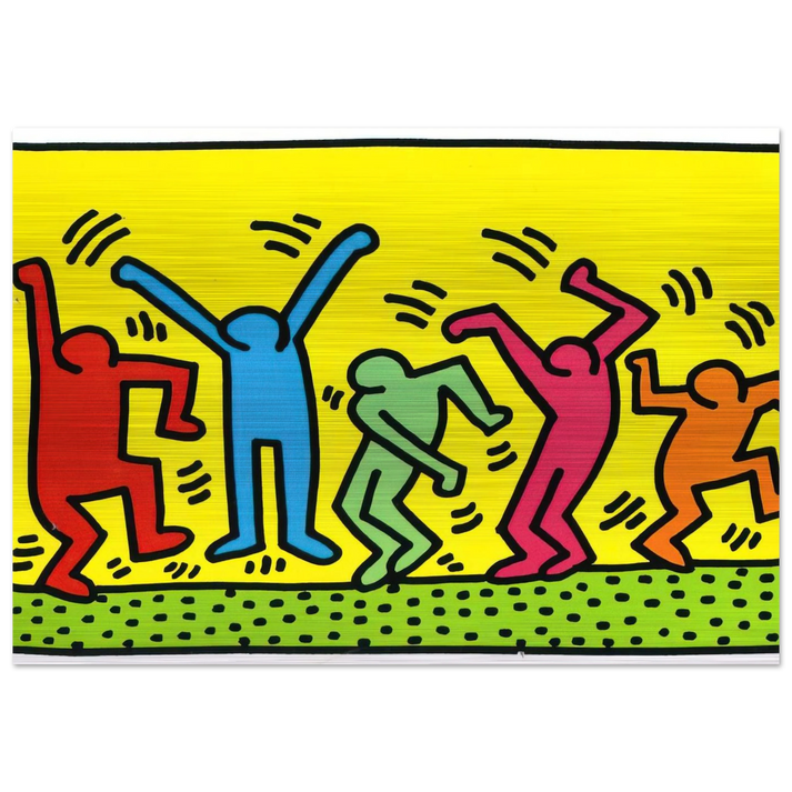 UNTITLED DANCE 1987 - Keith Haring Brushed Aluminum Print - 70x100 cm / 28x40 inches | Keith Haring Aluminum Print | Keith Haring Prints | Keith Haring Art For Sale