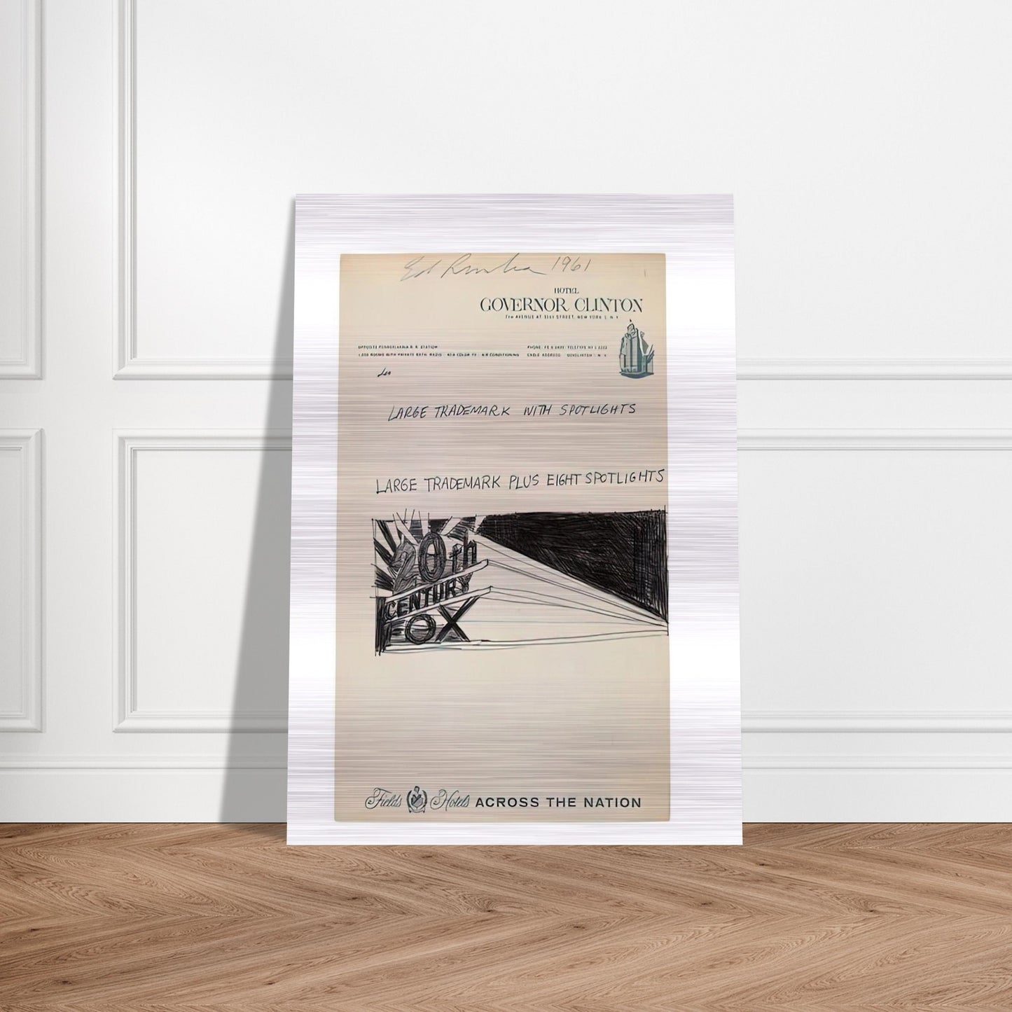 TRADEMARCK SKETCH 1961 - Edward Ruscha Brushed Aluminum Print - 70x100 cm / 28x40 inches | Edward Ruscha Aluminum Print | Edward Ruscha Prints