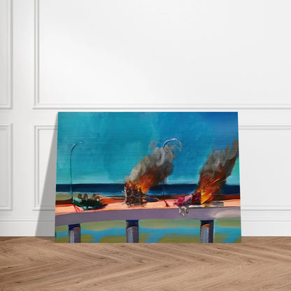 Longo Crash - 1982 - Carlos Almaraz Brushed Aluminum Print - 70x100 cm / 28x40 inches | Carlos Almaraz Aluminum Print | Carlos Almaraz Prints