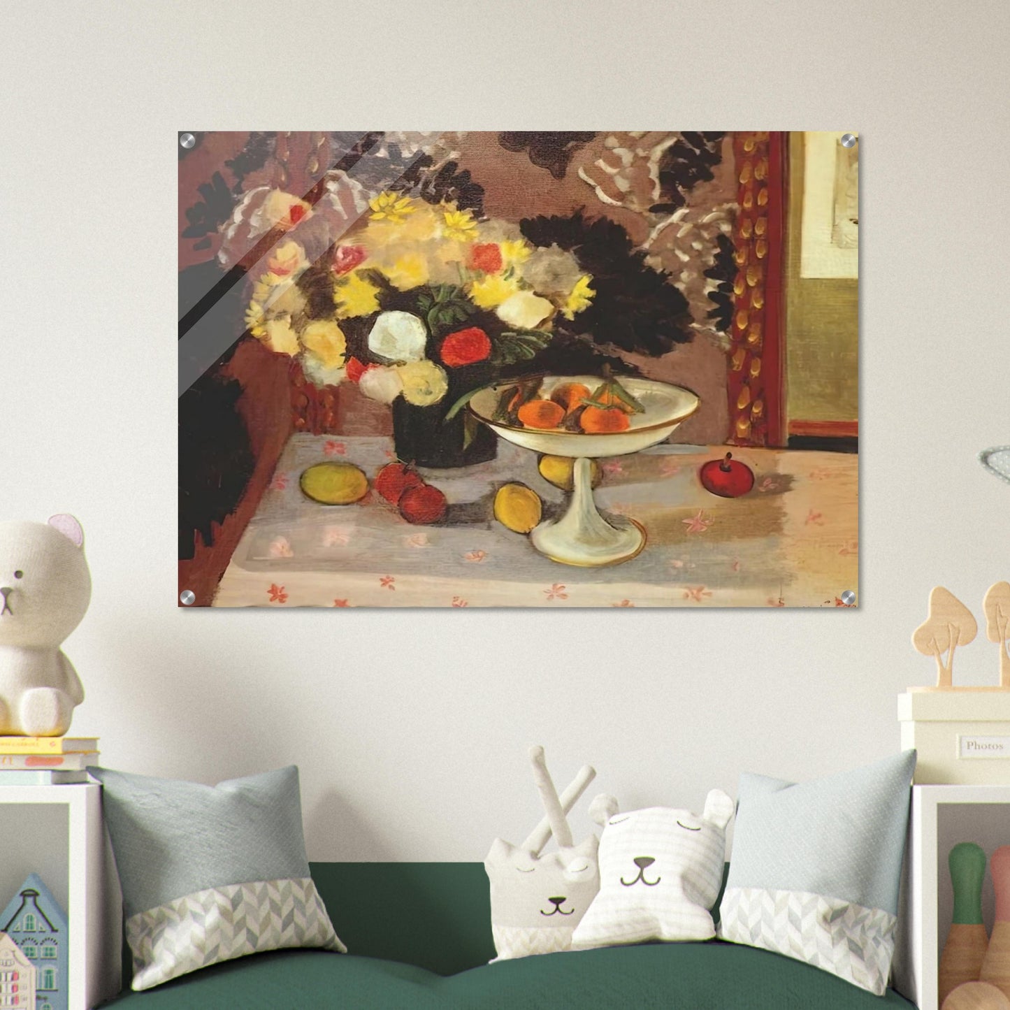 STILL LIFE BOUQUET AND COMPOTIER 1925 - Henri Matisse Acrylic Print - 70x100 cm / 28x40″ inches | Henri Matisse Wall Art | Henri Matisse Prints