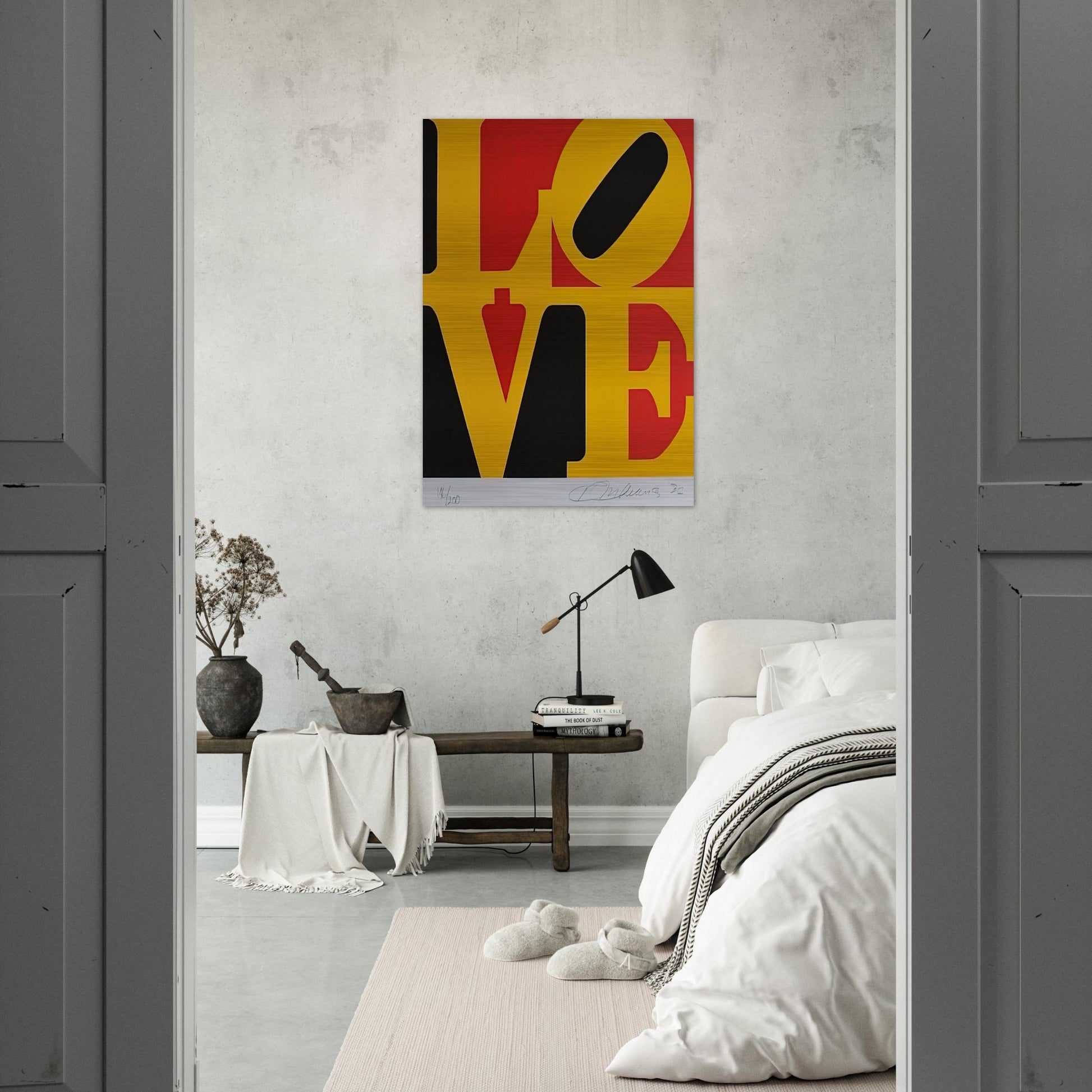 German Love - Robert Indiana Brushed Aluminum Print - 70x100 cm / 28x40 inches | Robert Indiana Aluminum Print | Robert Indiana Prints