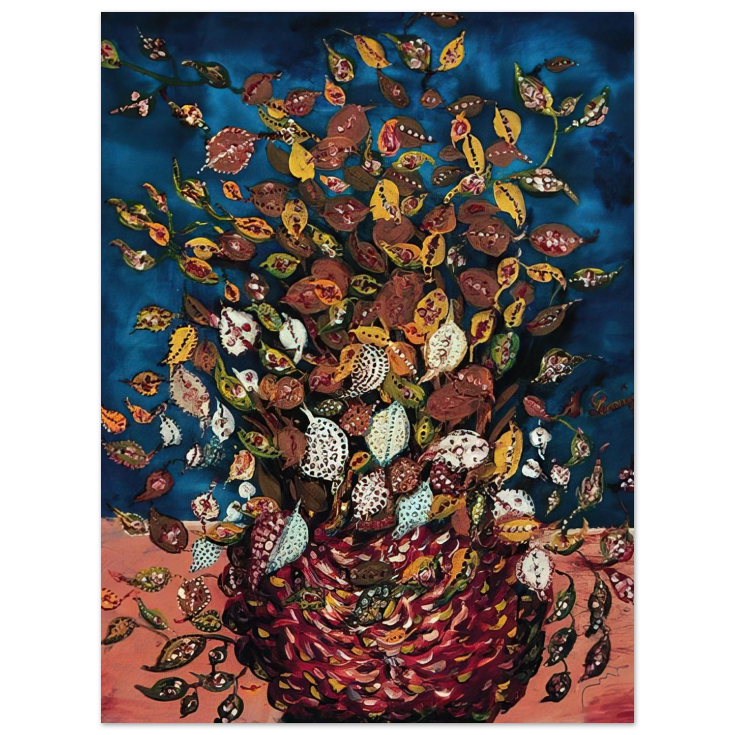 Seraphine Louis - Le Bouquet de Feuilles - NaÃƒÂ¯ve Art Primitivism  75x100 cm / 30x40inches Fine Art Poster