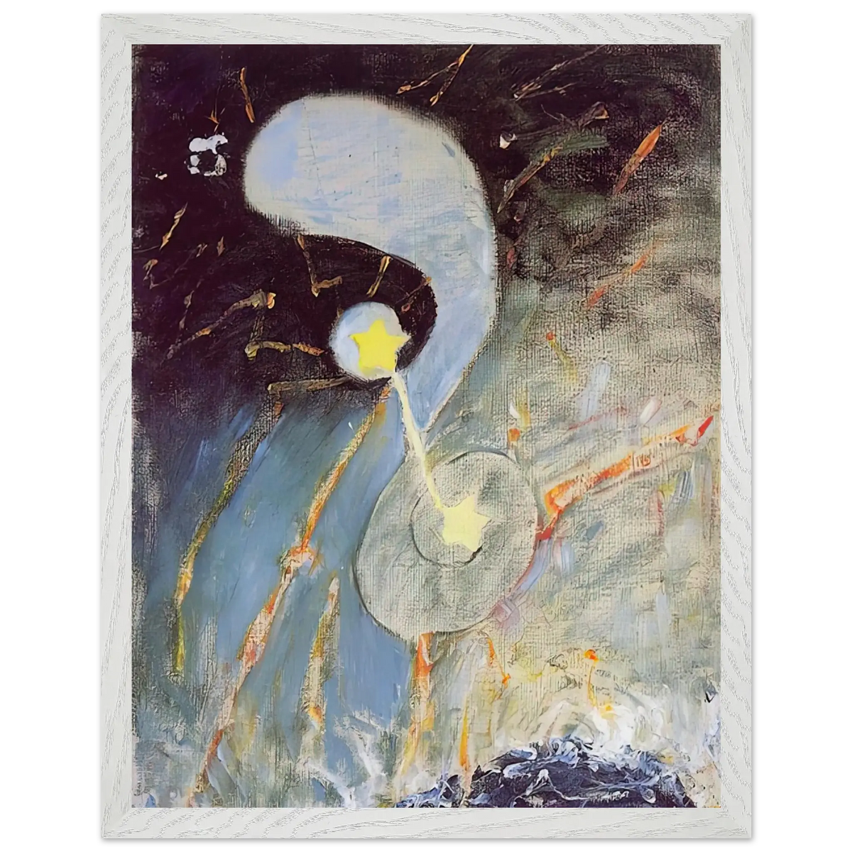 Hilma af Klint - CHAOS NR 2 1906 Wall art - 30x40 cm / 12x16 Inches - Premium Wooden Framed Poster With Fine Art Paper - White frame