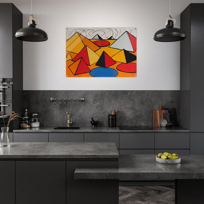 PRYAMIDS AND CLOUDS 1970 - Alexander Calder Acrylic Print - 70x100 cm / 28x40″ inches