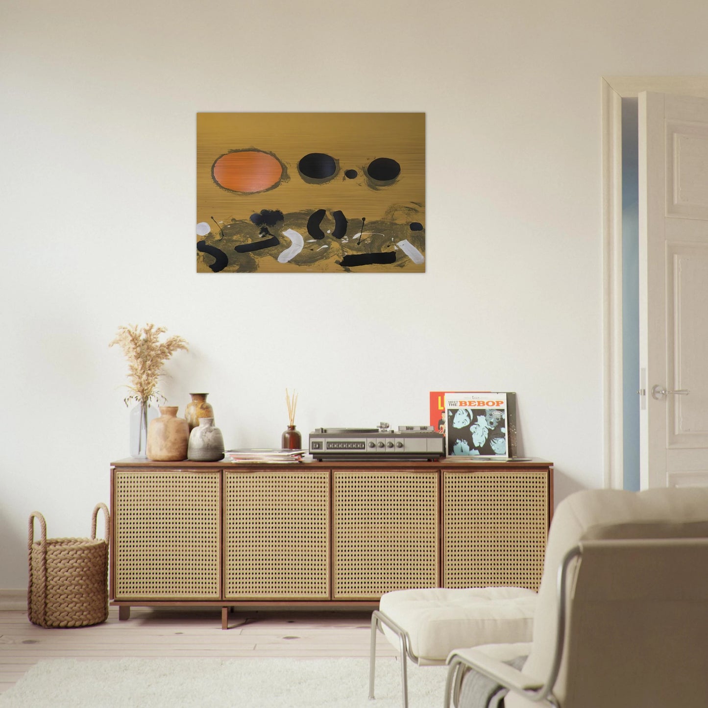 Orange Oval - 1972 - Adolph Gottlieb Brushed Aluminum Print - 70x100 cm / 28x40 inches | Adolph Gottlieb Aluminum Print | Adolph Gottlieb Prints