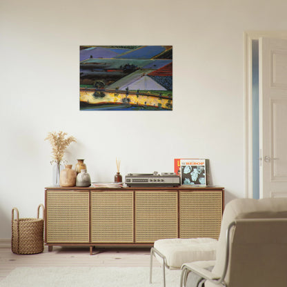 Farm Channel - 1996 - Wayne Thiebaud Brushed Aluminum Print - 70x100 cm / 28x40 inches | Wayne Thiebaud Aluminum Print | Wayne Thiebaud Prints