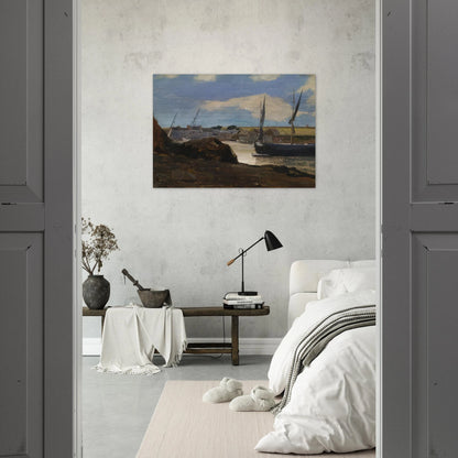 THE PORT OF MORGAT 1882 - Odilon Redon Brushed Aluminum Print - 70x100 cm / 28x40 inches | Odilon Redon Aluminum Print | Odilon Redon Prints