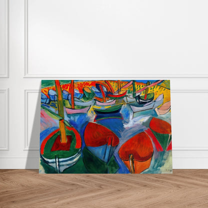 BOATS AT MARTIGUES 1908 - Raoul Dufy Brushed Aluminum Print - 70x100 cm / 28x40 inches | Raoul Dufy Aluminum Print | Raoul Dufy Prints