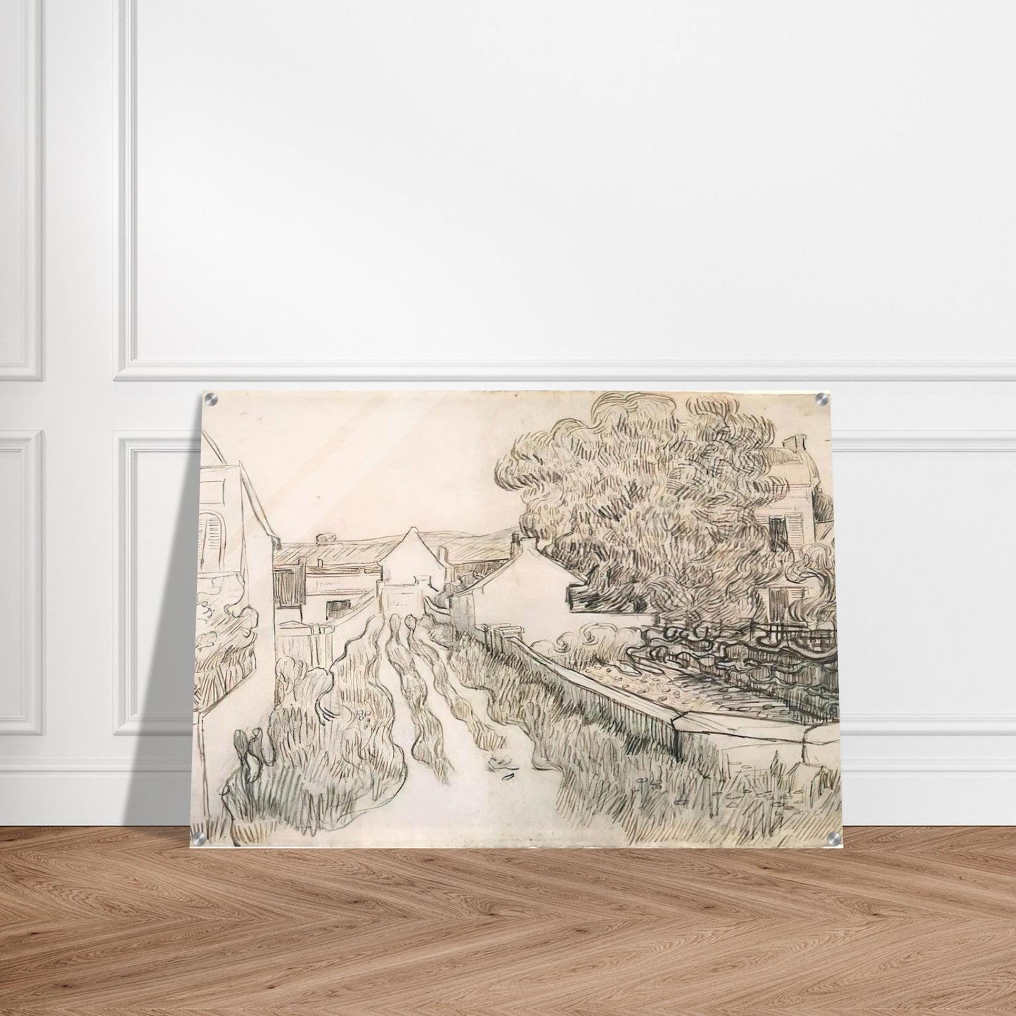 Village Street - Vincent van Gogh Acrylic Print - 70x100 cm / 28x40″ inches | Vincent van Gogh Wall Art | Vincent van Gogh Prints