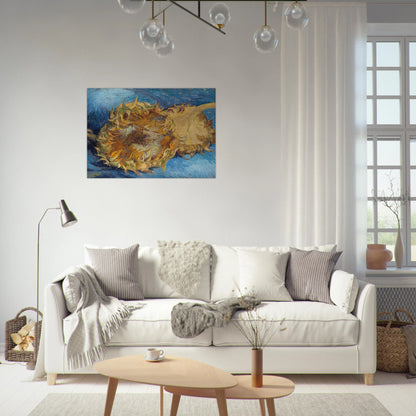 Still Life with Two Sunflowers - Vincent van Gogh Brushed Aluminum Print - 70x100 cm / 28x40 inches | Vincent van Gogh Aluminum Print | Vincent van Gogh Prints