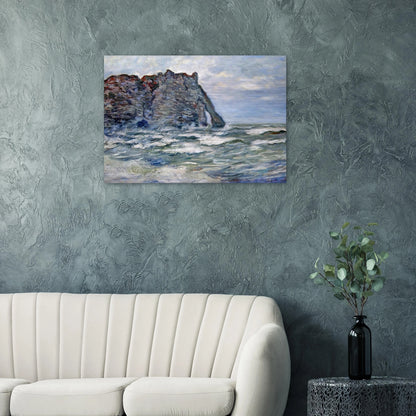 Port d`Aval, Rough Sea - claude monet Brushed Aluminum Print - 70x100 cm / 28x40 inches | claude monet Aluminum Print | claude monet Prints