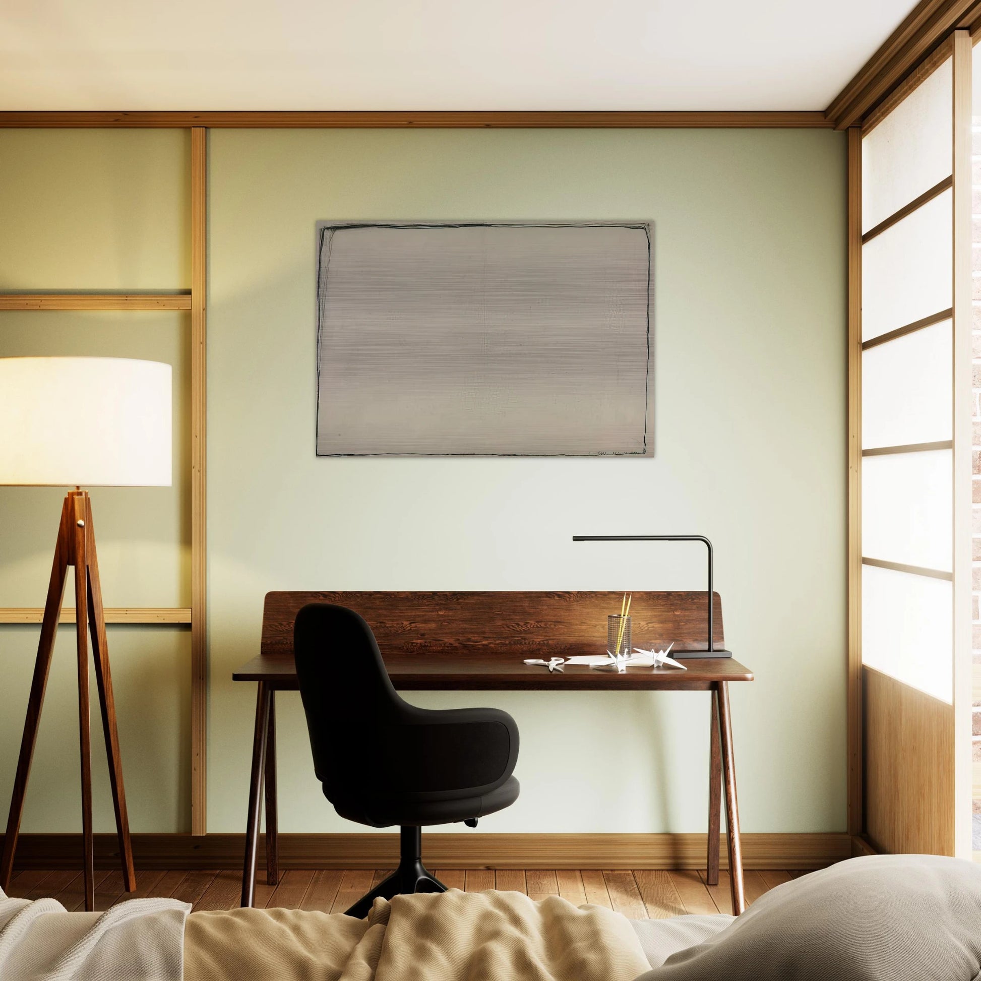 Drawing 24.4.60 - 1960 - Bob Law Brushed Aluminum Print - 70x100 cm / 28x40 inches | Bob Law Aluminum Print | Bob Law Prints