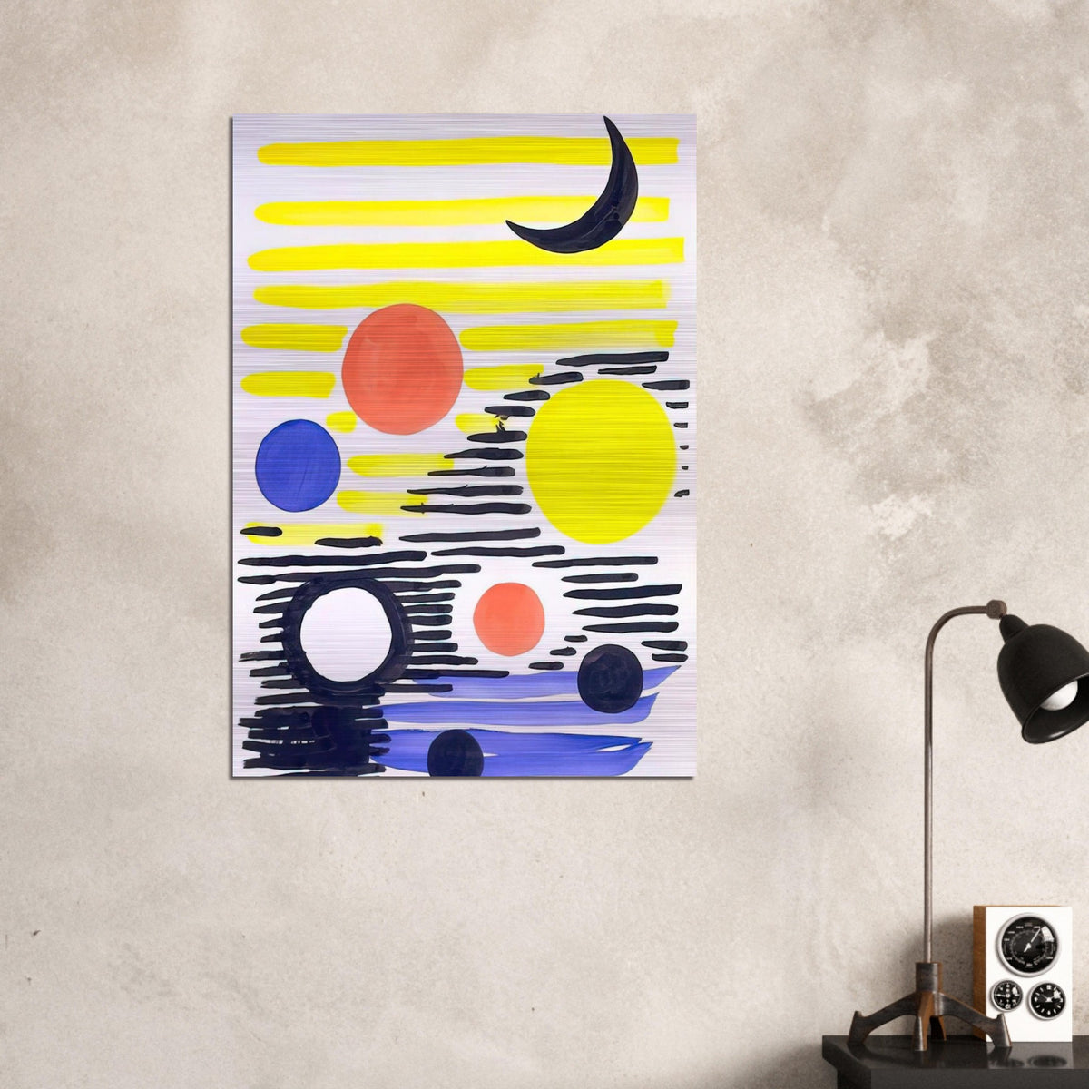 7 CIRCLES ABSTRACT 1966 - Alexander Calder Brushed Aluminum Print - 70x100 cm / 28x40 inches | Alexander Calder Aluminum Print | Alexander Calder Prints