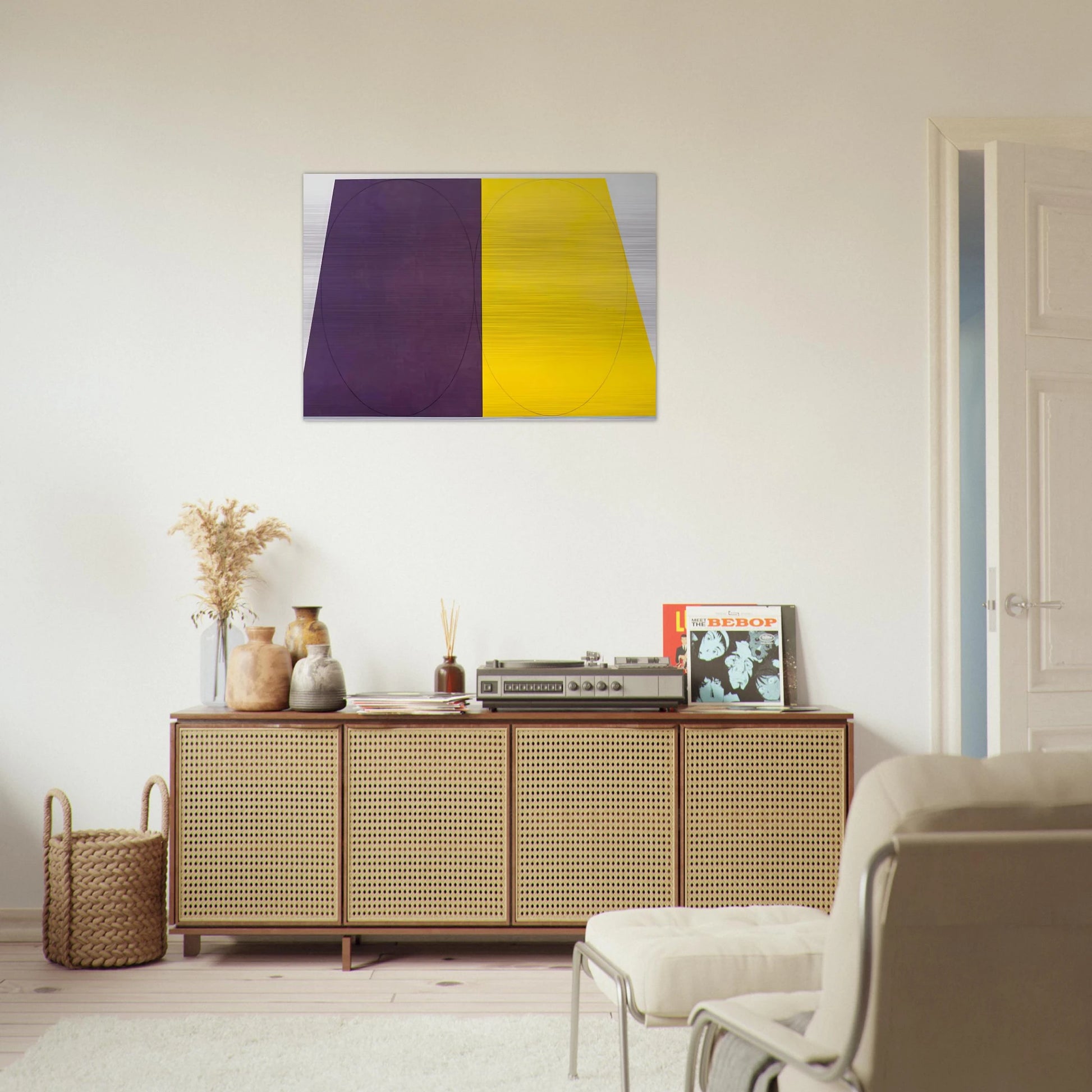 PLANE FIGURE SERIES D DOUBLE PANEL 1993 - Robert Mangold Brushed Aluminum Print - 70x100 cm / 28x40 inches | Robert Mangold Aluminum Print | Robert Mangold Prints
