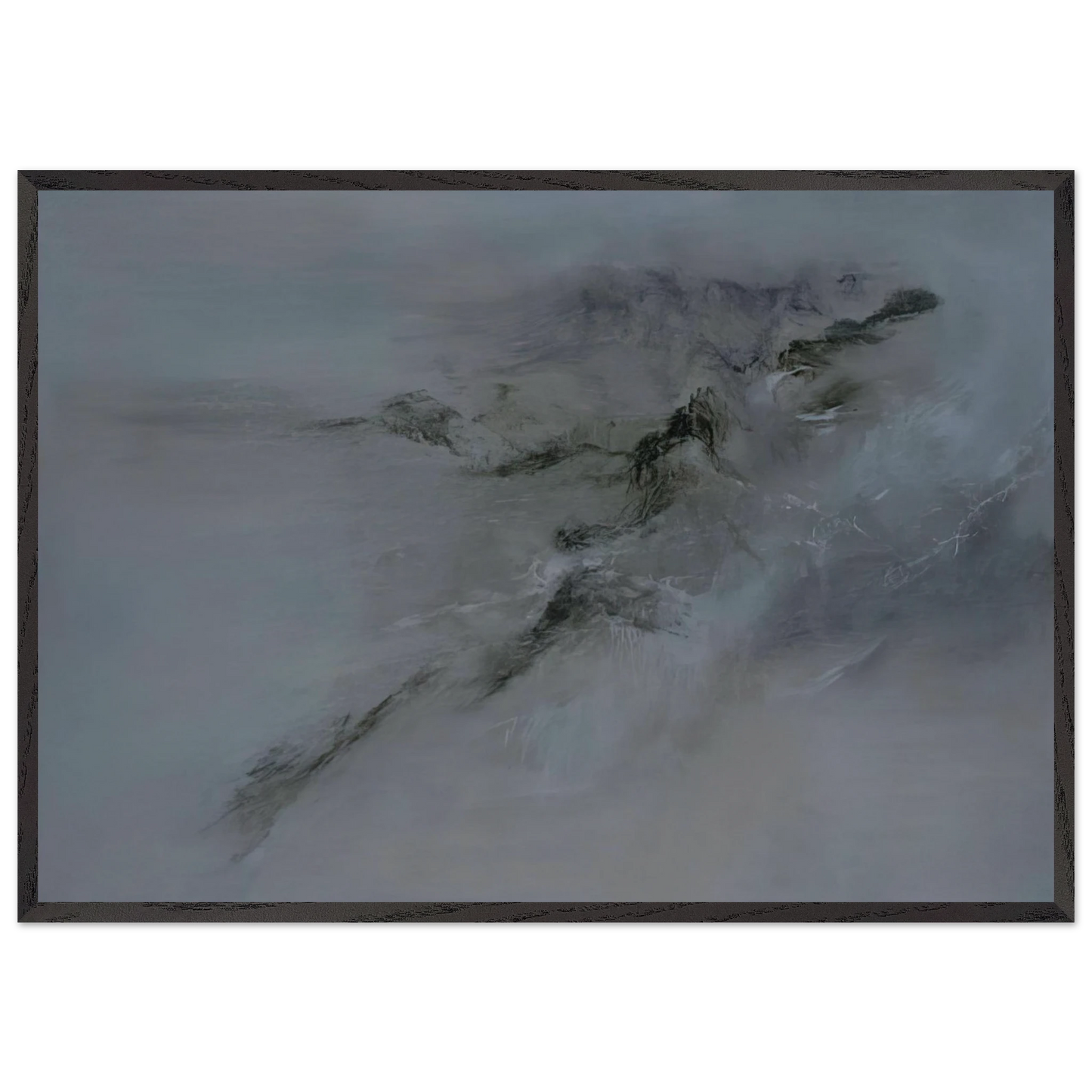 28 10 2001 2001 - Zao Wou-Ki 70x100 cm / 28x40 inches Framed Art Print – Black Wooden Frame