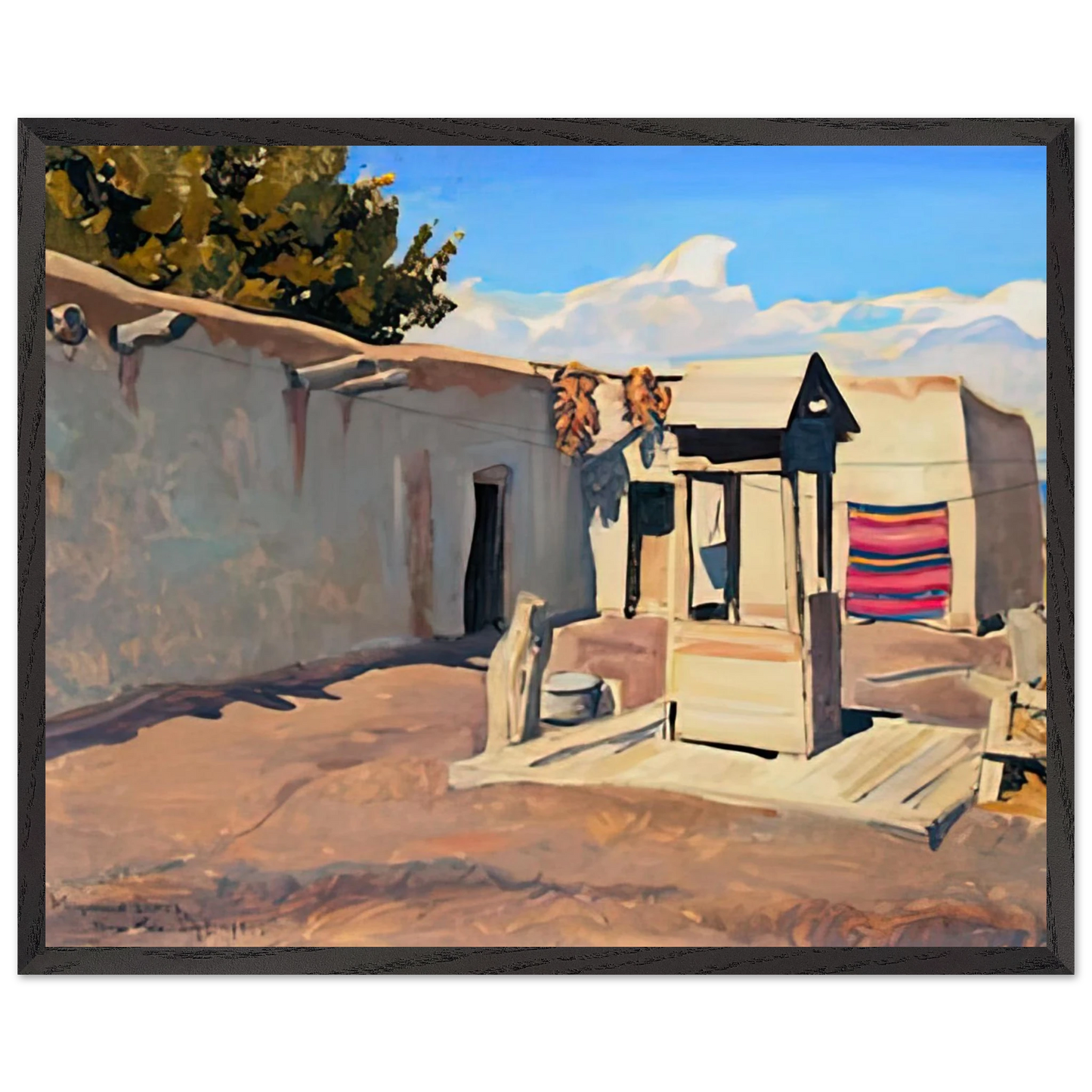 Maynard Dixon - OLD PATIO 1931 Wall art - 60x80 cm / 24x32 inches - Premium Wooden Framed Poster With Fine Art Paper-canvas - Wood frame