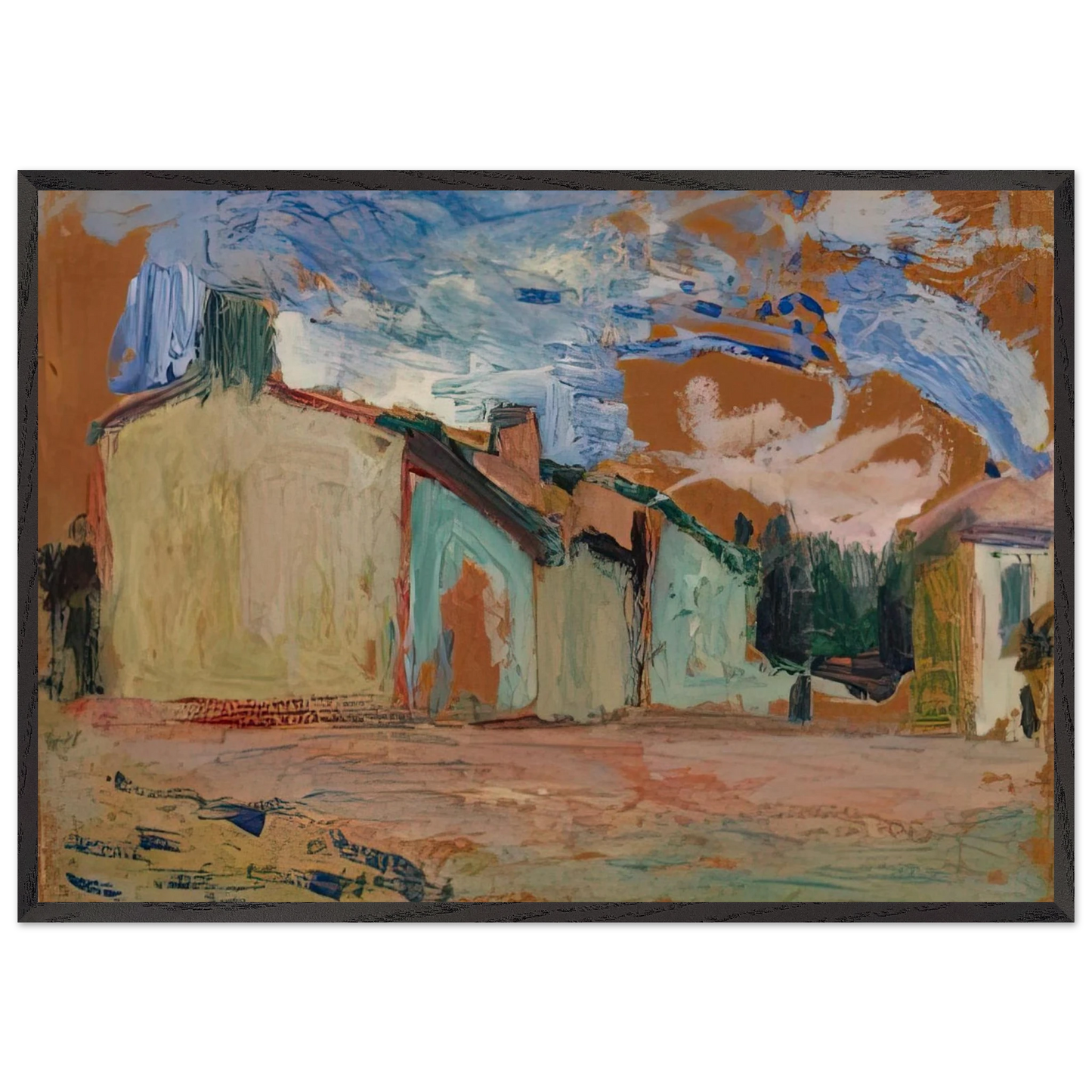 HOUSES FENOUILLET 1898 - Henri Matisse 70x100 cm / 28x40 inches Framed Art Print – Black Wooden Frame
