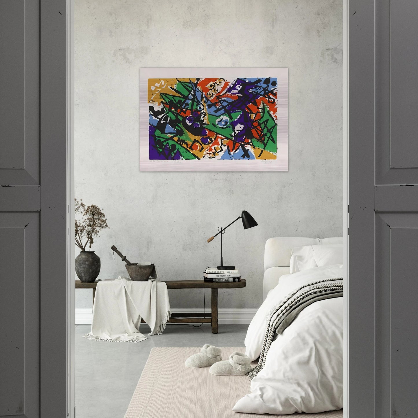 Farbholzschnitt 1952-2 - 1952 - Ernst Wilhelm Nay Brushed Aluminum Print - 70x100 cm / 28x40 inches | Ernst Wilhelm Nay Aluminum Print | Ernst Wilhelm Nay Prints