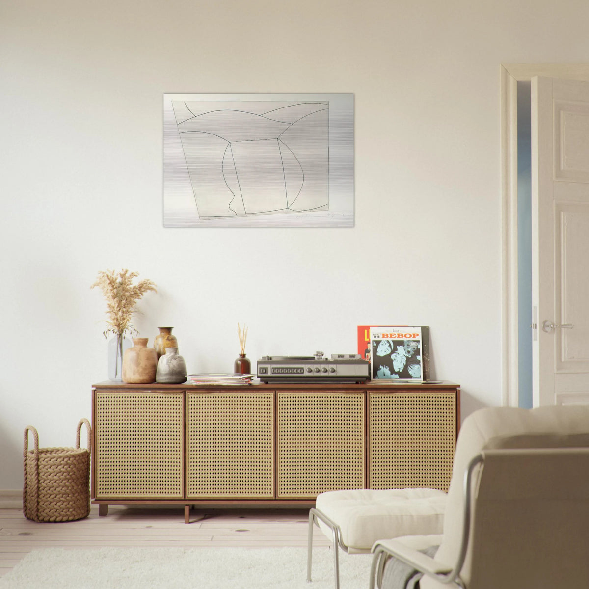 3 forms in a landscape - 1967 - Ben Nicholson Brushed Aluminum Print - 70x100 cm / 28x40 inches | Ben Nicholson Aluminum Print | Ben Nicholson Prints