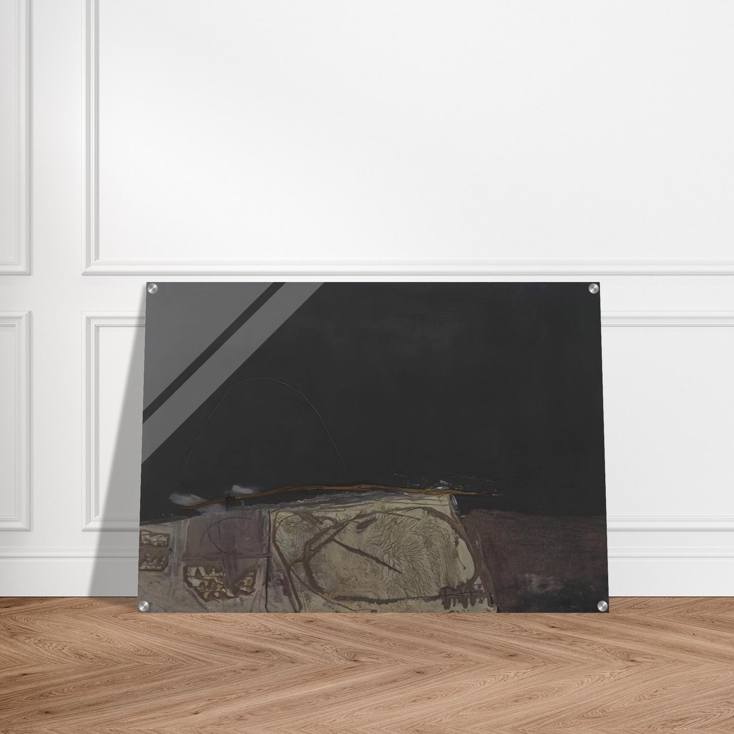 GREY AND GREEN PAINTING 1957 - Antoni Tapies Acrylic Print - 70x100 cm / 28x40″ inches