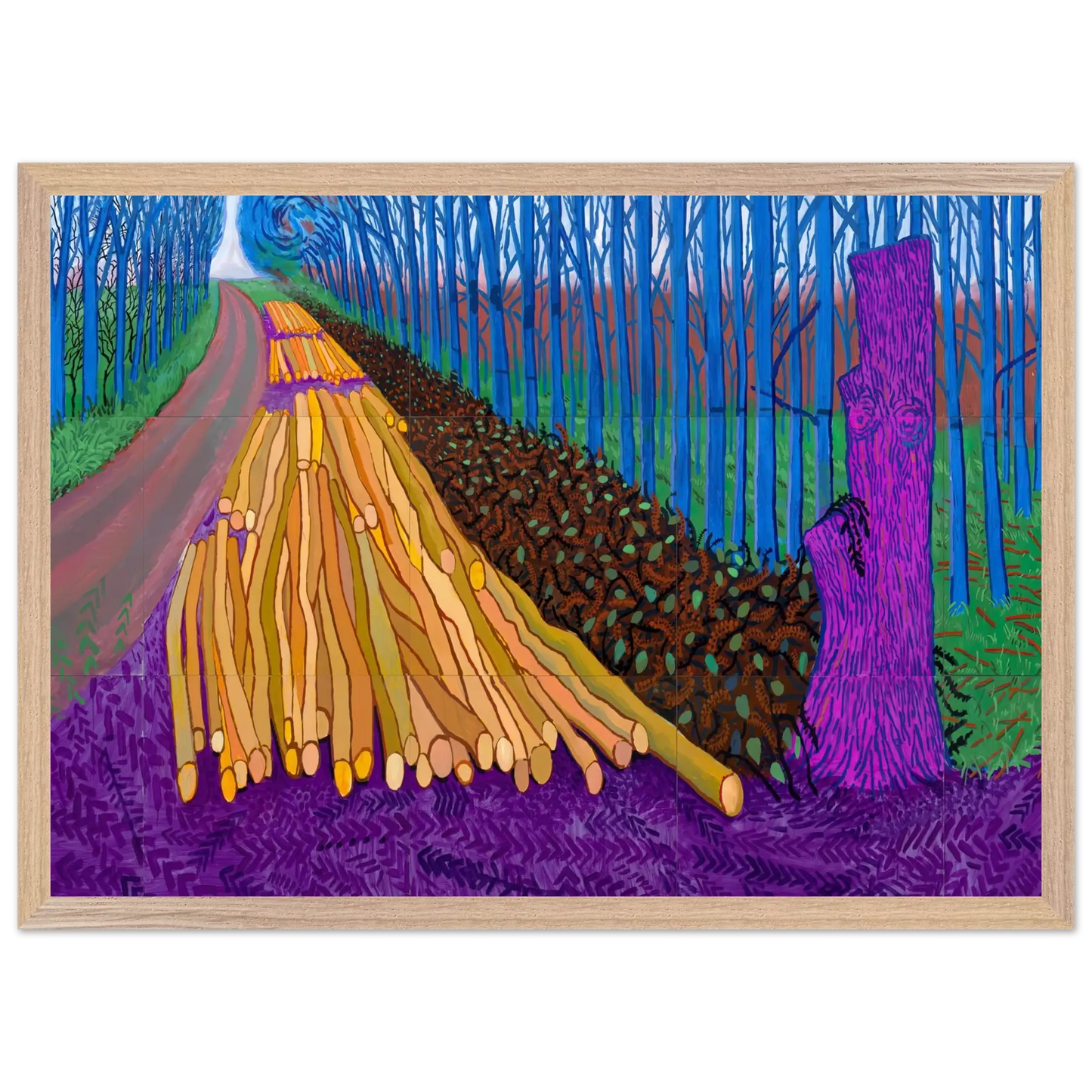 David Hockney - David Hockney Wall art - A1 (59.4 x 84.1  cm) - Premium Wooden Framed Poster With Fine Art Paper - White frame
