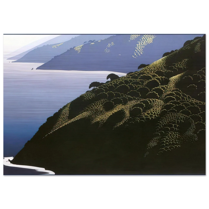 Big Sur Calm - Eyvind Earle Brushed Aluminum Print - 70x100 cm / 28x40 inches | Eyvind Earle Aluminum Print | Eyvind Earle Prints