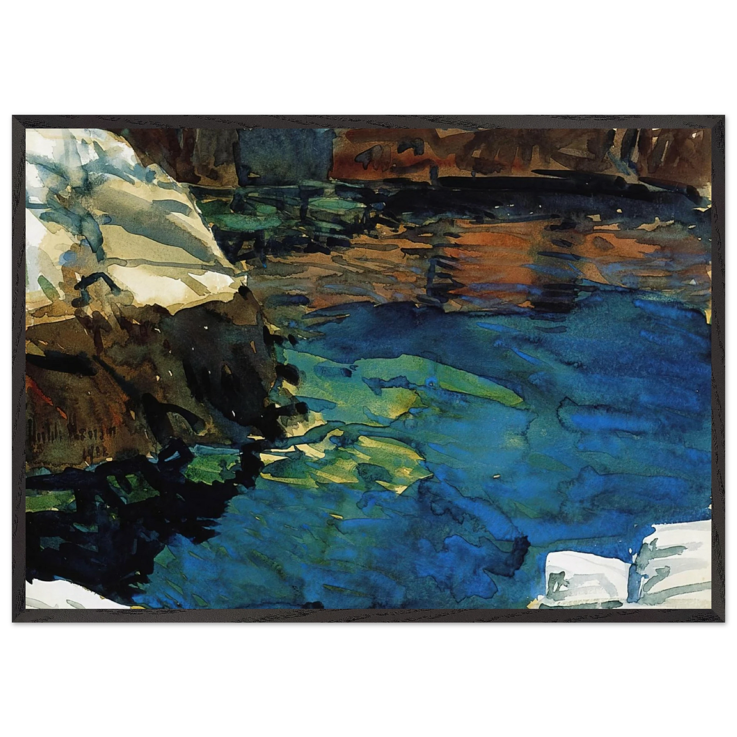The Cove - Childe Hassam 70x100 cm / 28x40 inches Framed Art Print – Black Wooden Frame