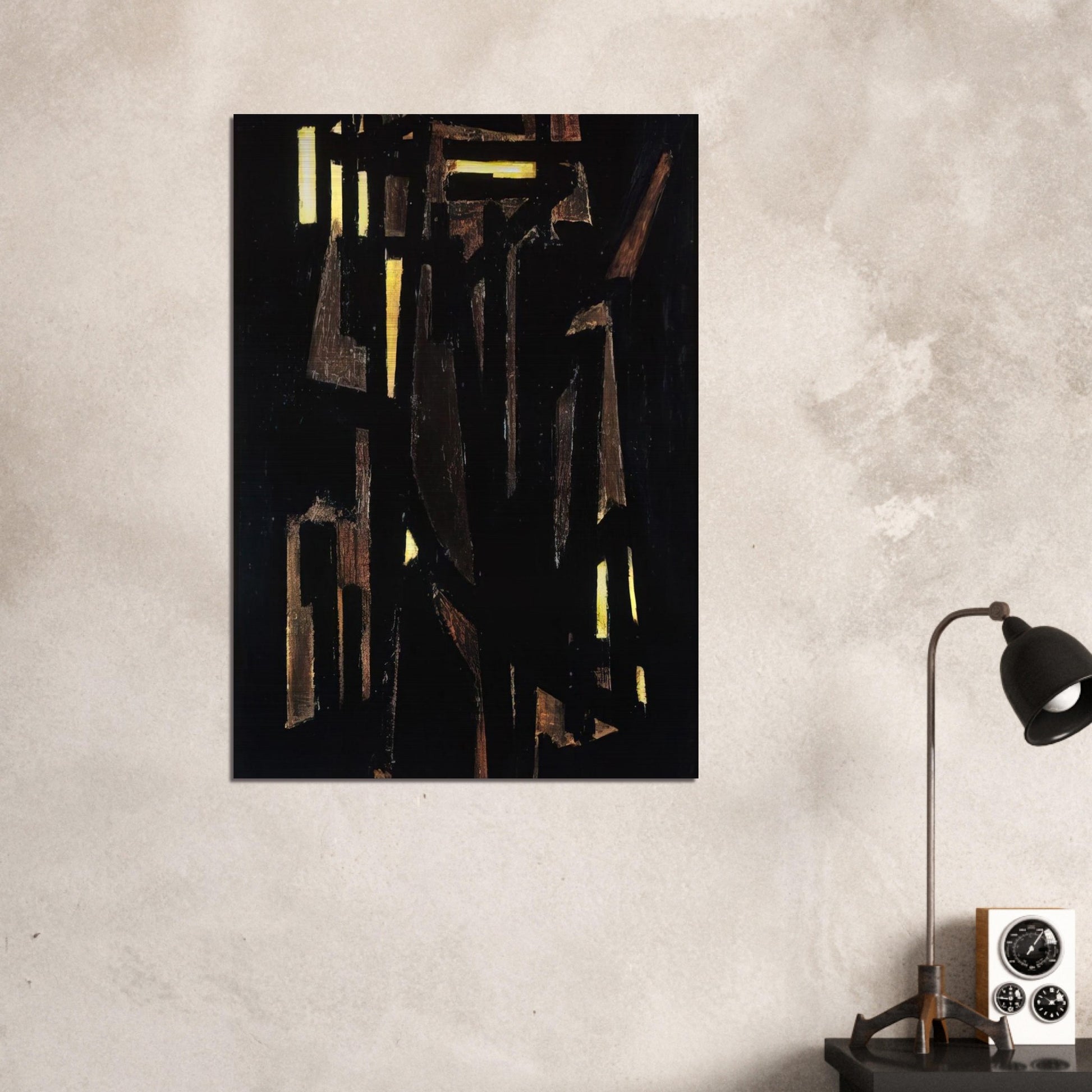 Peinture 146 x 114 cm, 1950 - 1950 - Pierre Soulages Brushed Aluminum Print - 70x100 cm / 28x40 inches | Pierre Soulages Aluminum Print | Pierre Soulages Prints