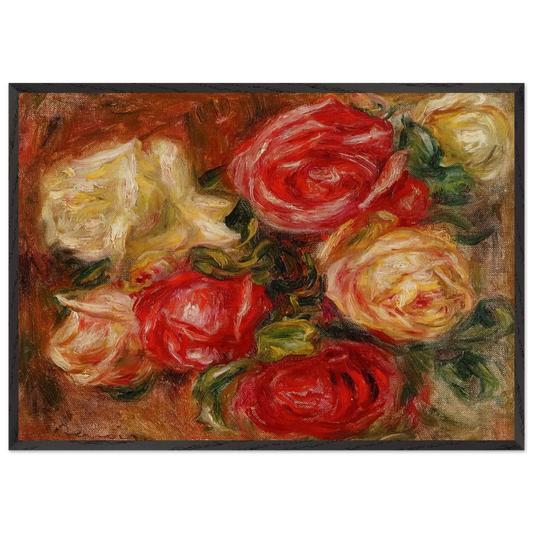 BOUQUET OF FLOWERS N5 - Pierre-Auguste Renoir 70x100 cm / 28x40 inches Framed Art Print – Black Wooden Frame