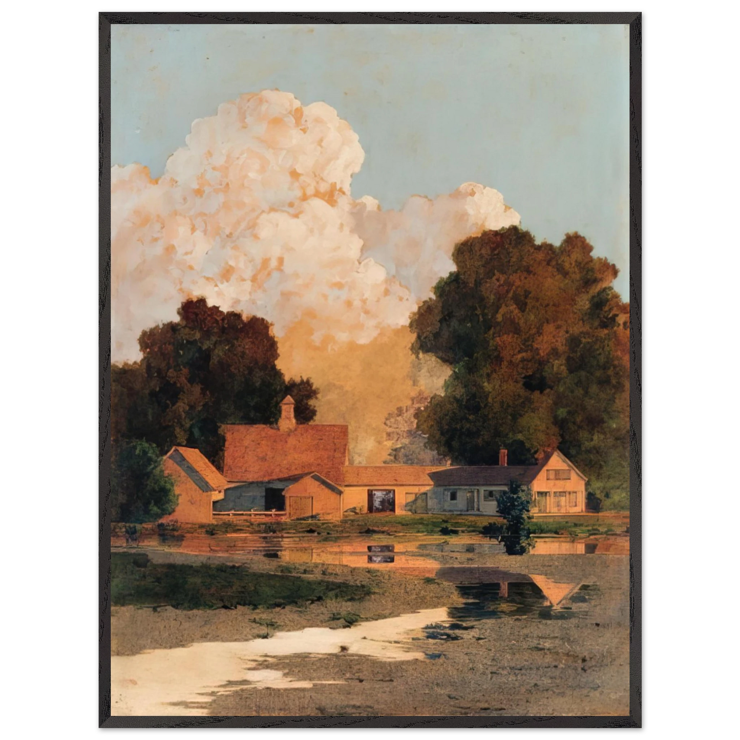 Maxfield Parrish - Daniels Farm, Summer Wall Art - 60x80 cm / 24x32 inches - Fine Art Poster-canvas - -