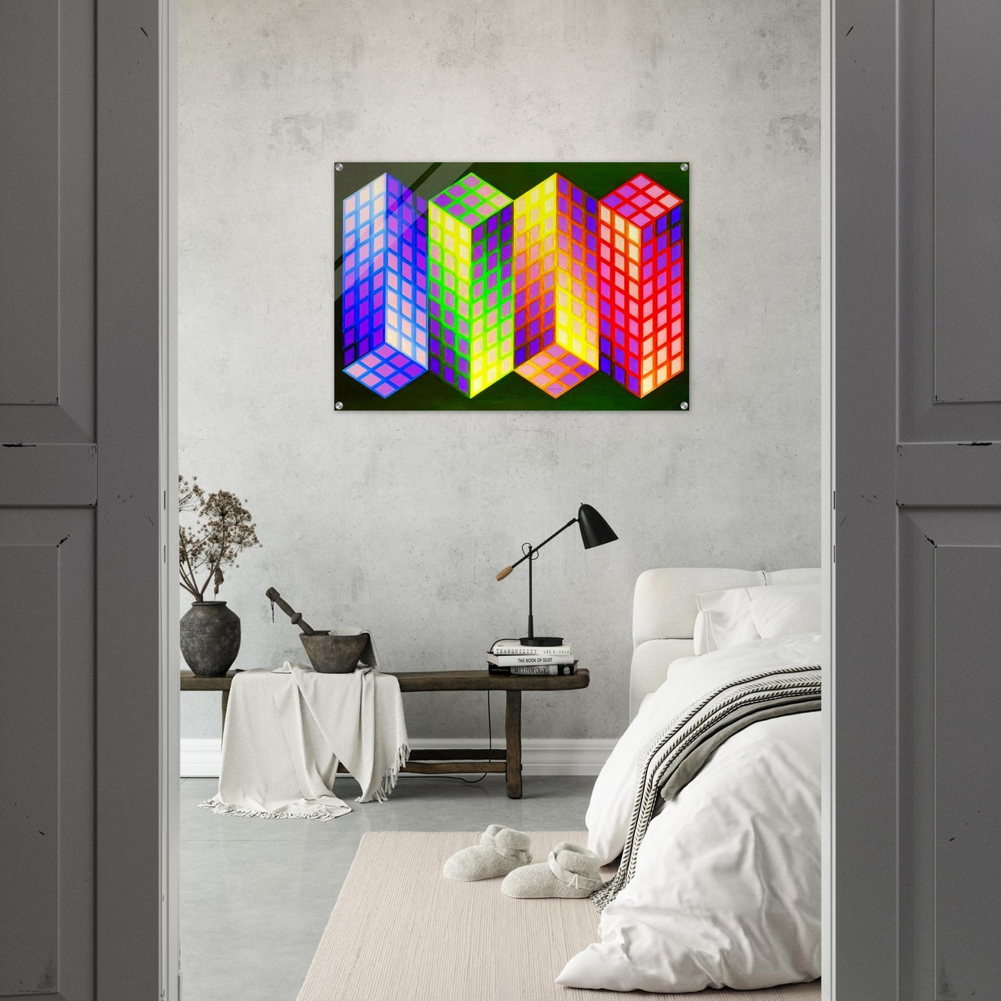 Torony-Nagy - 1969 - Victor Vasarely Acrylic Print - 70x100 cm / 28x40″ inches