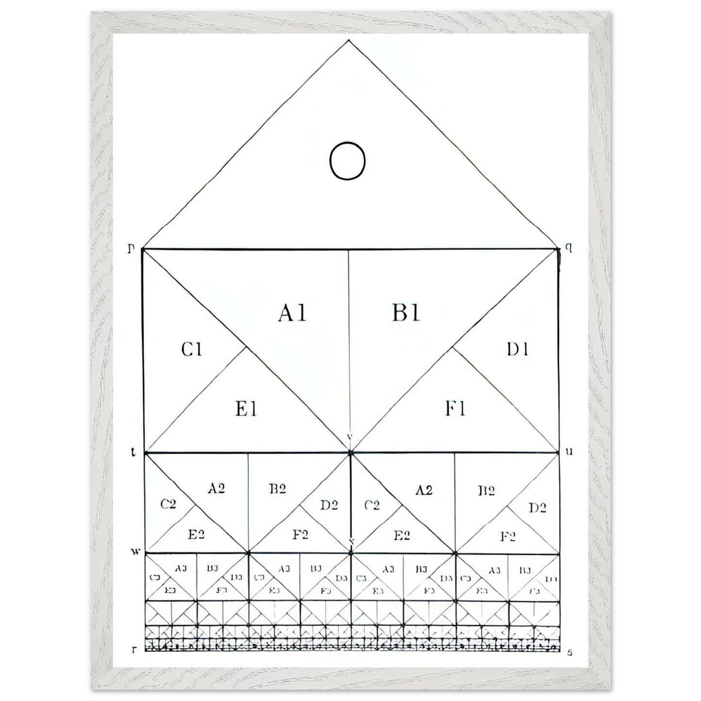 MC Escher - SCHEME Wall Art - 60x80 cm / 24x32 inches - Premium Wooden Framed Poster With Fine Art Paper-canvas - White frame