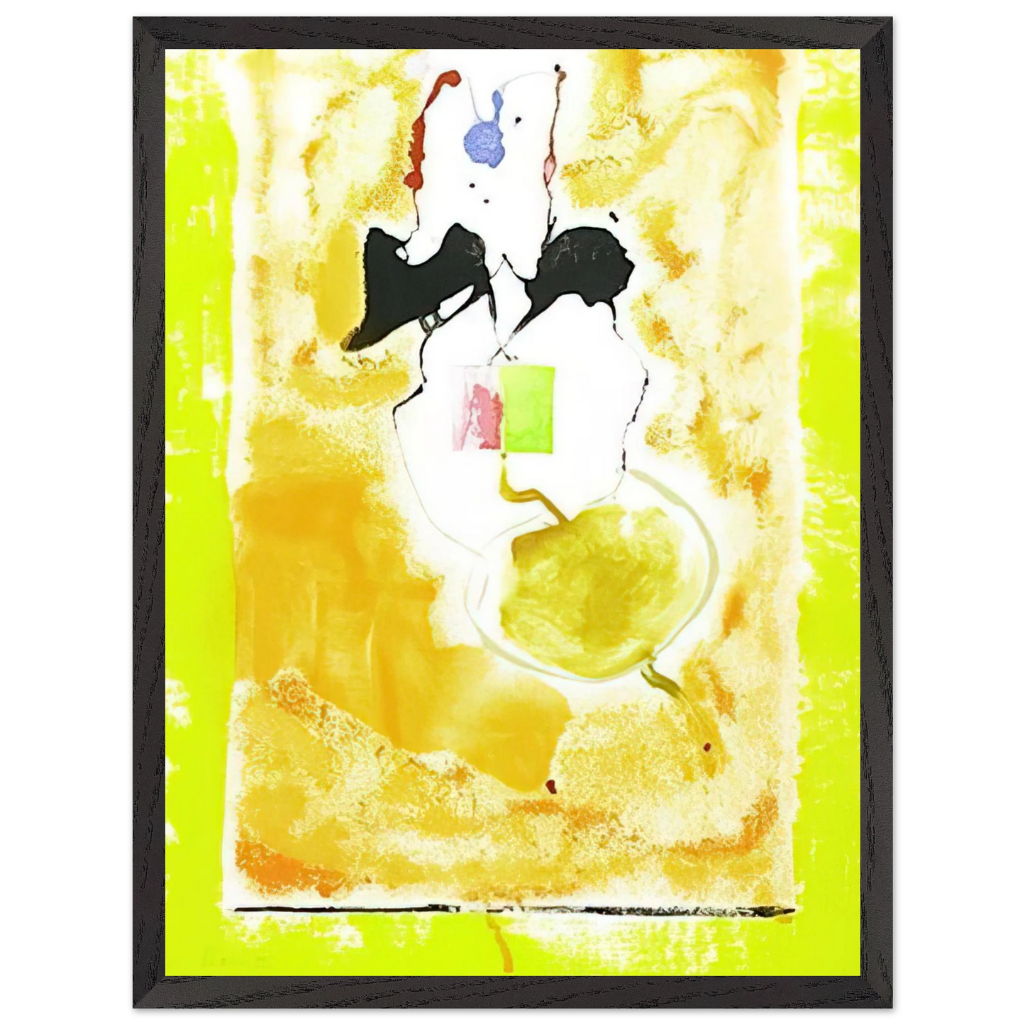 Helen Frankenthaler - Solar Imp - 2001 Wall art - 20x25 cm / 8x10 inches - Premium Wooden Framed Poster With Fine Art Paper-canvas - White frame