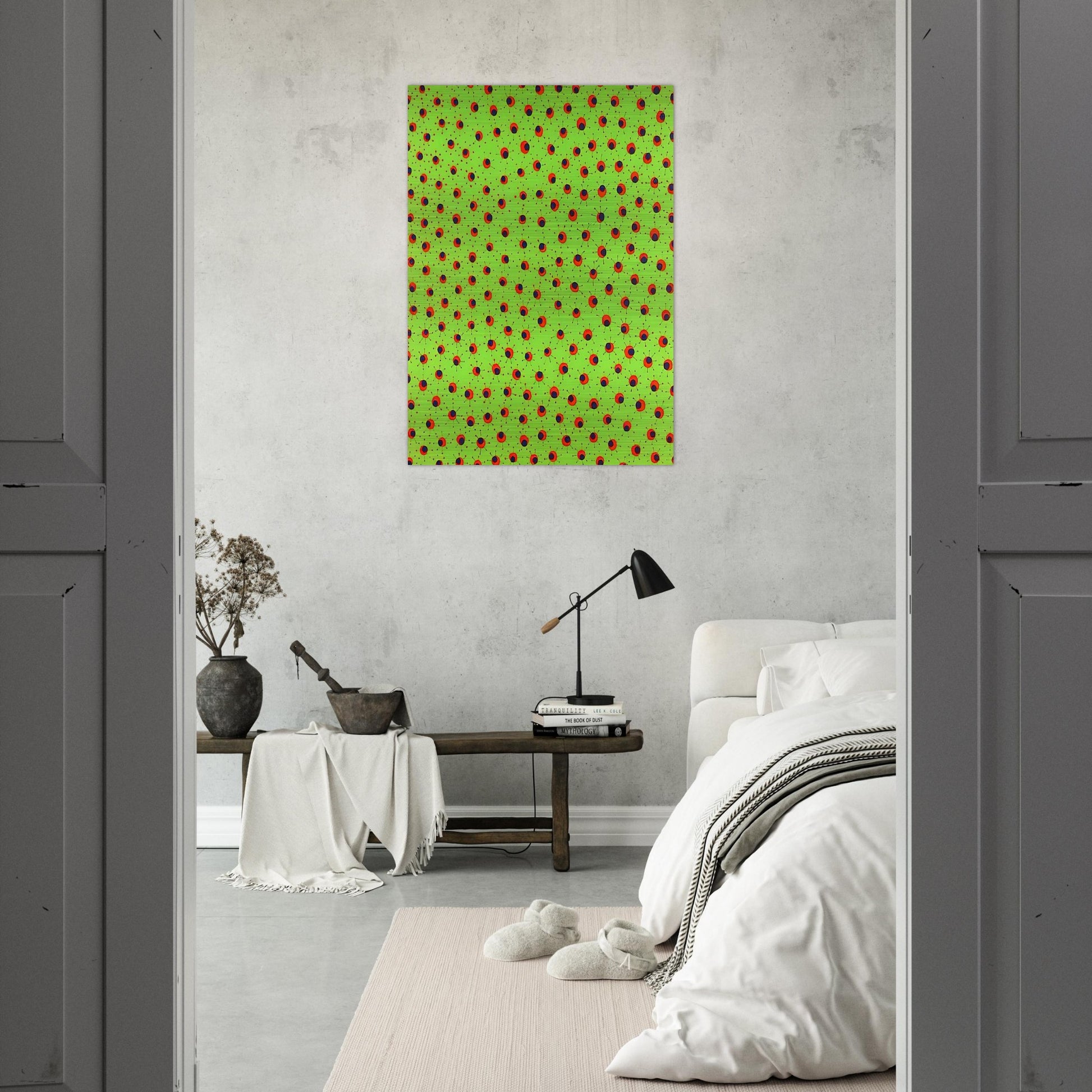 FIELDS IN SPRING 1988 - Yayoi Kusama Brushed Aluminum Print - 70x100 cm / 28x40 inches | Yayoi Kusama Aluminum Print | Yayoi Kusama Prints