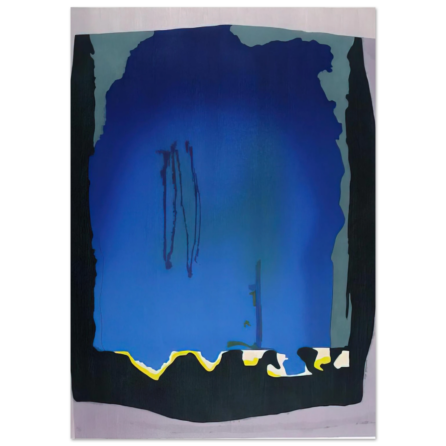Helen Frankenthaler - Freefall - 1992 Wall art - 40x50 cm / 16x20 inches - Premium Wooden Framed Poster With Fine Art Paper-canvas - Black frame