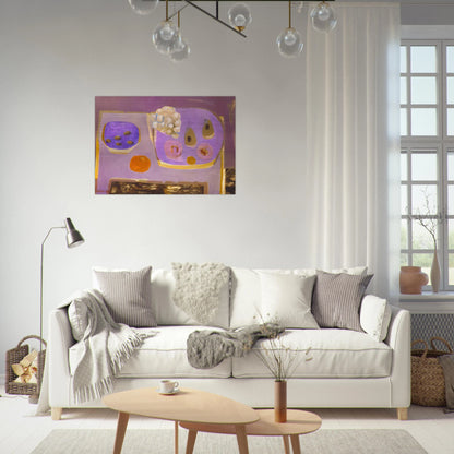 Mauve Still Life - 1968 - Mary Fedden Brushed Aluminum Print - 70x100 cm / 28x40 inches | Mary Fedden Aluminum Print | Mary Fedden Prints